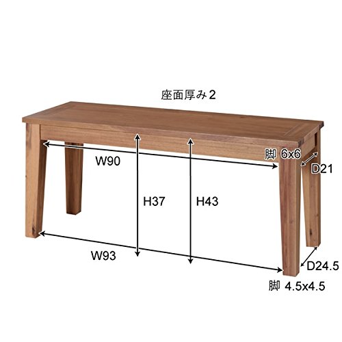 Amazon.co.jp: 木製ベンチ椅子/ベンチチェア 【幅104cm×奥行35cm